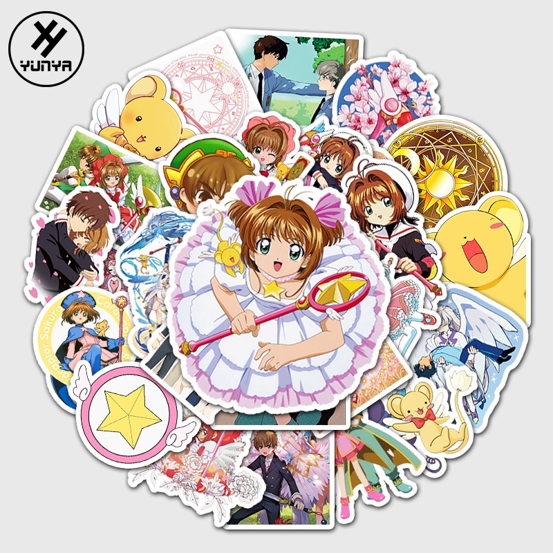 Kartun Cardcaptor Sakura grafiti stiker bagasi laptop kartun DIY stiker dekoratif