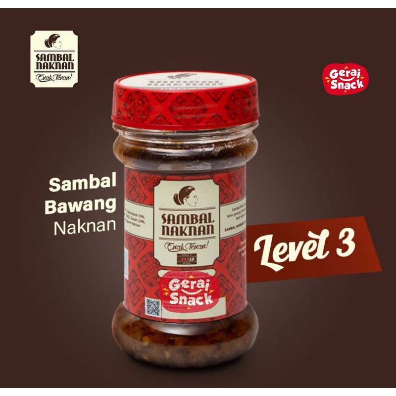 Sambal Bawang Naknan Pedas Level 3 Enak Tenan (140gr)