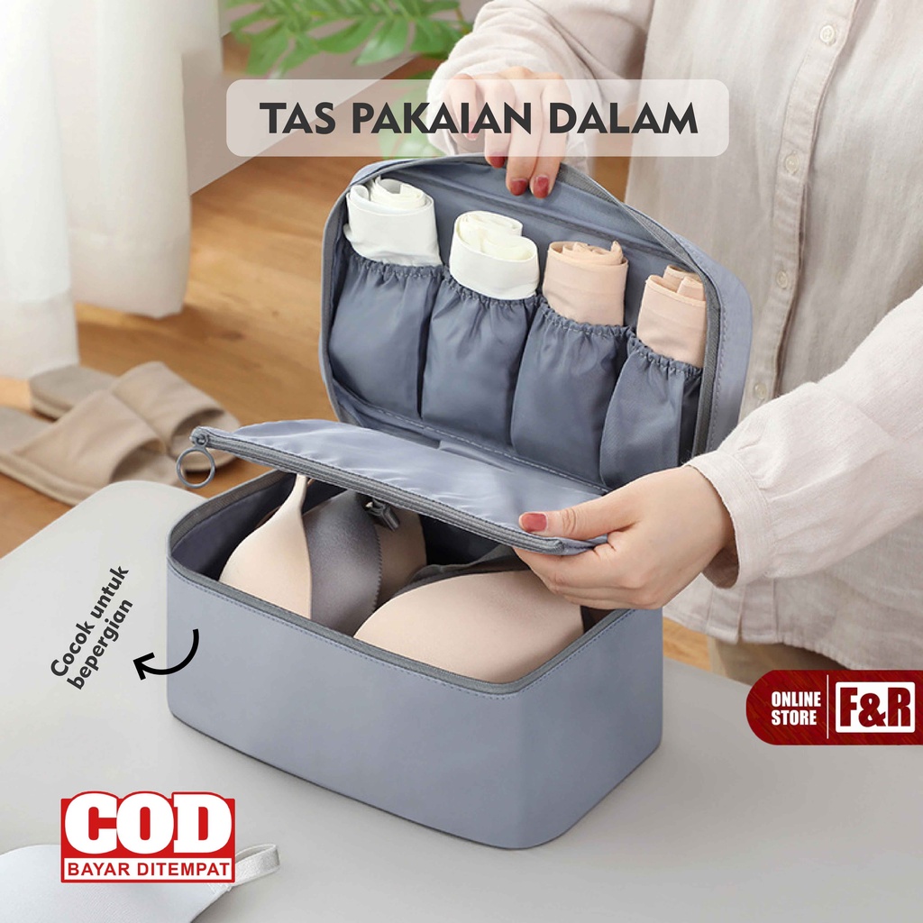 Tas Organizer Travel Pouch Tempat Penyimpanan Pakaian Dalam Bra Celana Dalam Pembalut Serbaguna Traveling Bag Multifungsi Gaya Korea