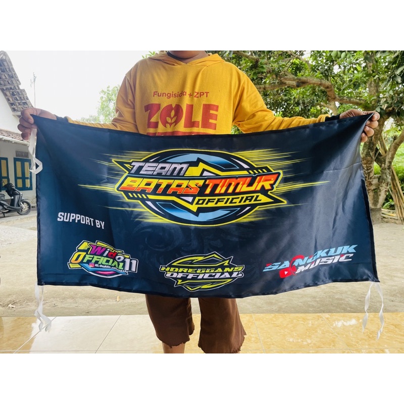 Cetak Bendera Kain Satin Bendera Printing Custom Desain Sendiri