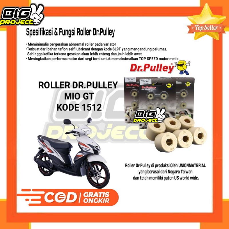 ROLLER DR PULLEY MIO GT KODE 1512 ROLLER RACING MIO GT
