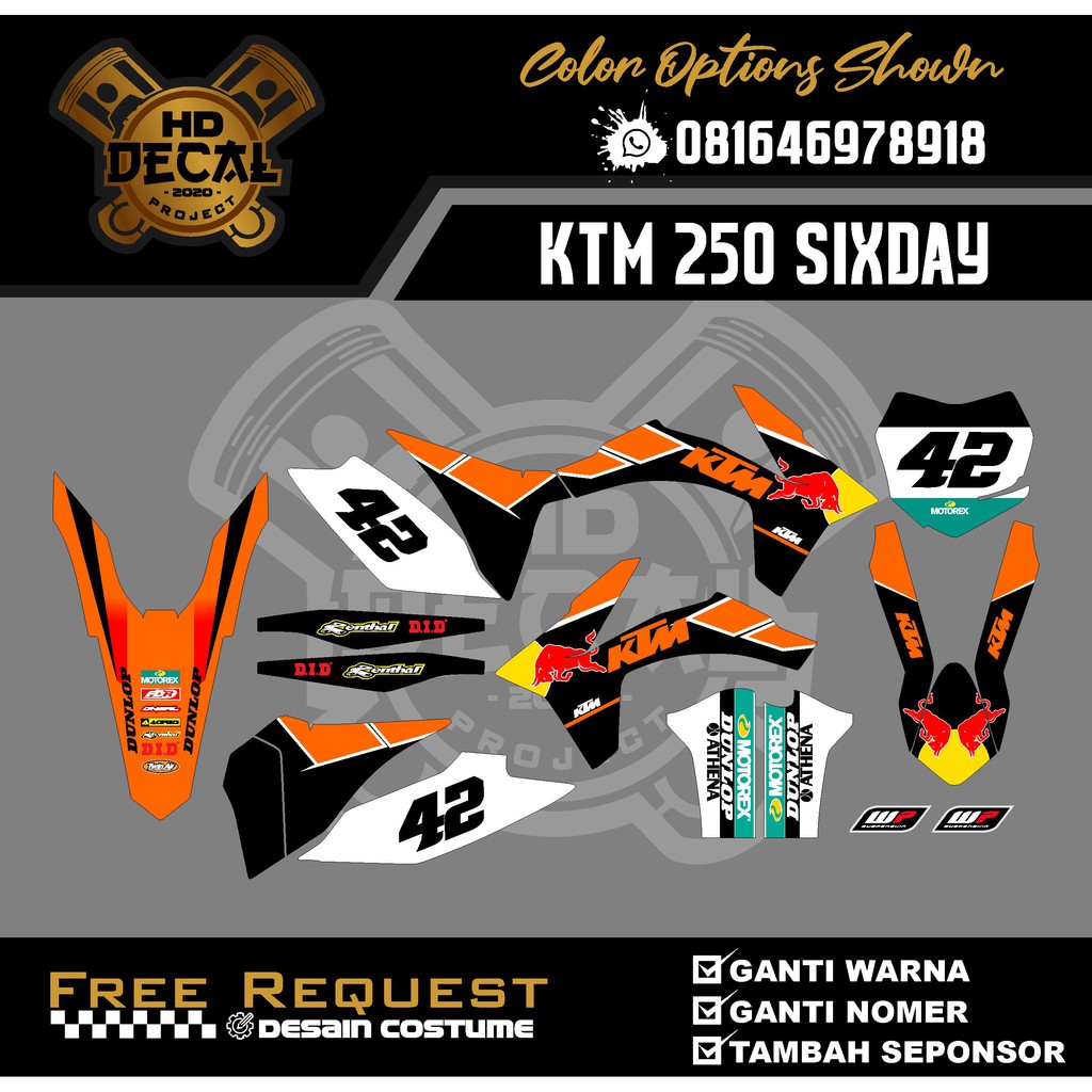 DECAL KTM 250 SIXDAY DECAL SIXDAY STRIPING KTM 250 STRIPING SIXDAY 01