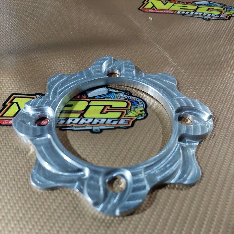 pemanis manisan sprocket flange gear gir jupiter z king yamaha baut 4 bahan cnc custome-Silver