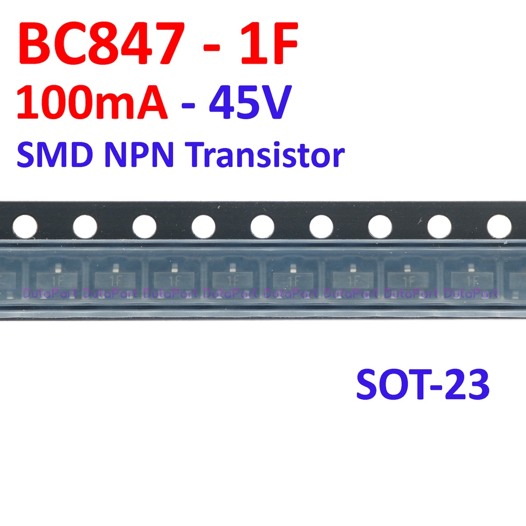 1F BC847 847 100mA 45V SMD NPN Transistor SOT-23