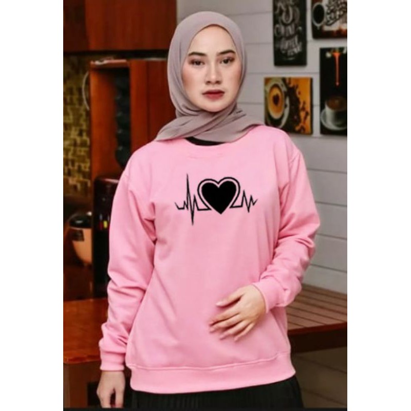 Kaos Lengan Panjang LOVE NYAWA/ Kaos Sweatshirt / Atasan Wanita / Atasan Wanita Lengan Panjang