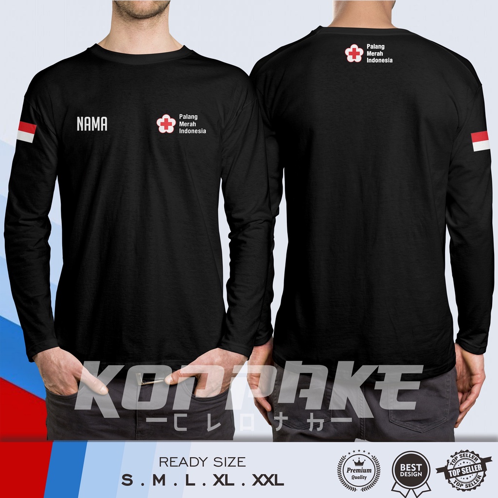 Kaos PMI Palang Merah Indonesia Lengan Panjang Baju Distro