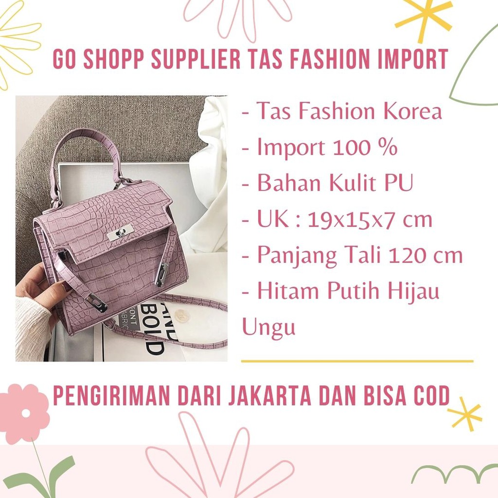 Tas Selempang Wanita Croro Motif Kulit Buaya Import - Tas Fashion Wanita Import Terbaru [SL34]