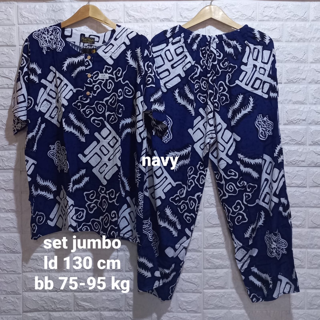 Daster setelan jumbo asli batik pekalongan /setelan wanita terbaru/setelan cantik/setelan murah/pakaian wanita/ one set/ set baju dan celana wanita/ baju tidur & santai
