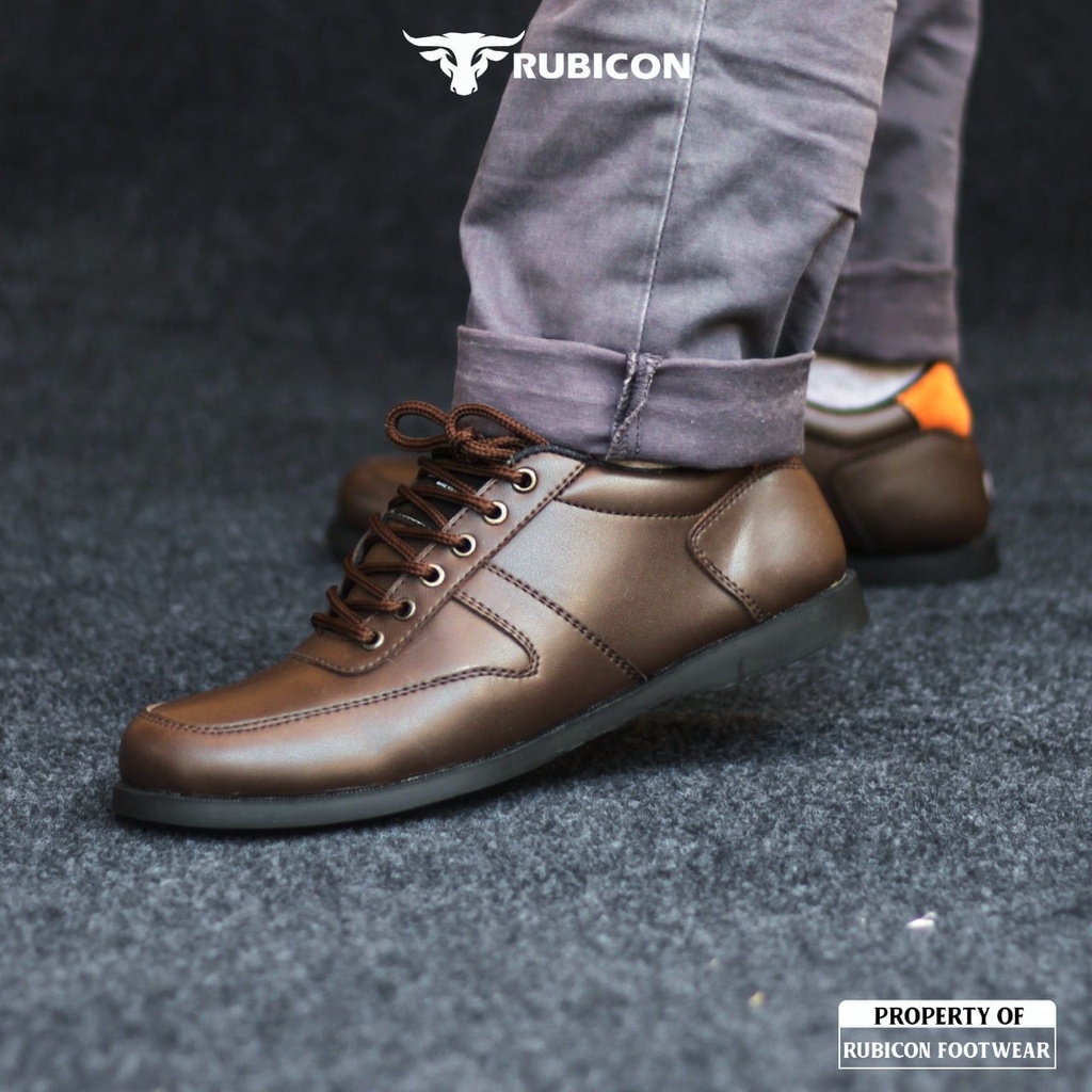 SEPATU OXFORD RUBICON BASE COKLAT SEPATU CLASIK ACARA FORMAL KANTORAN KULIT SINTETIS PREMIUM QUALITY