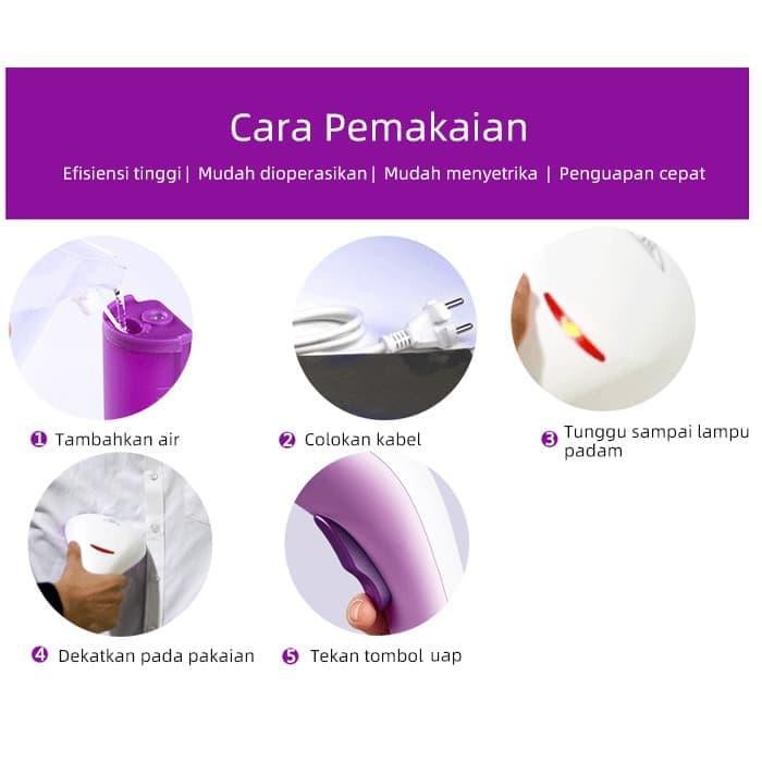 GM Bear Setrika Uap Genggam Fungsional 1053-Steam Ironer Ungu
