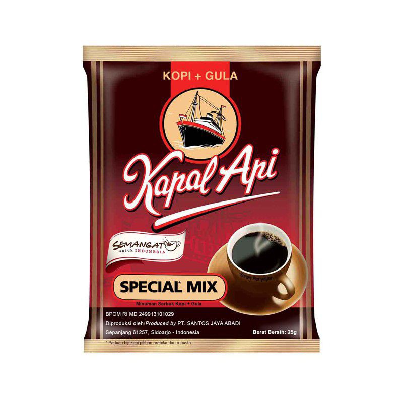 

Kapal api special mix kopi + gula [ 5 x 20 gram]