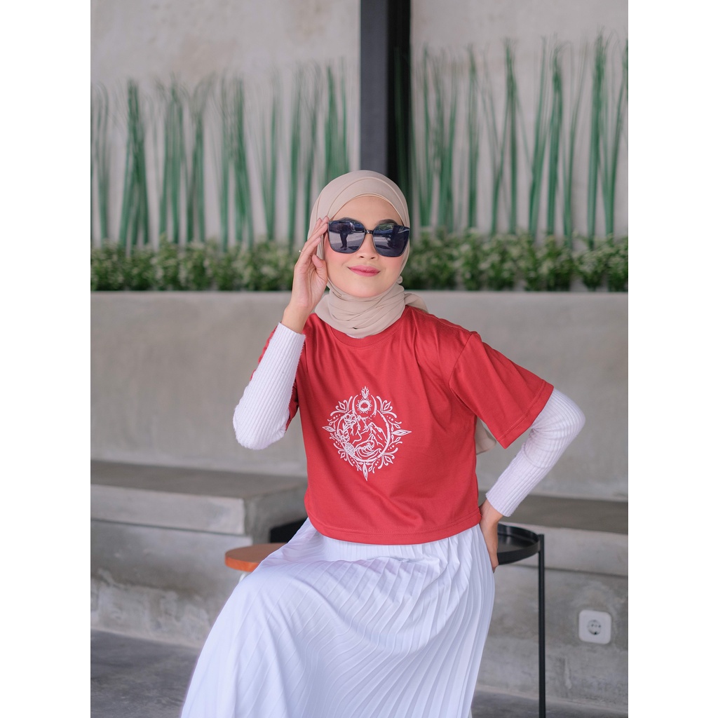 ZAHRA - CROP TOP Baju Atasan Wanita Terbaru Kaos Crop COTTON MOUNTVIEW