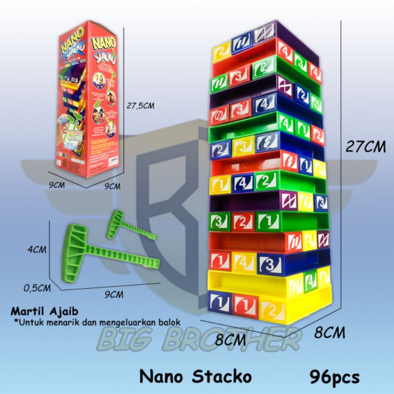 Mainan Anak Edukasi Uno Stacko Balok Block Blok Susun Original