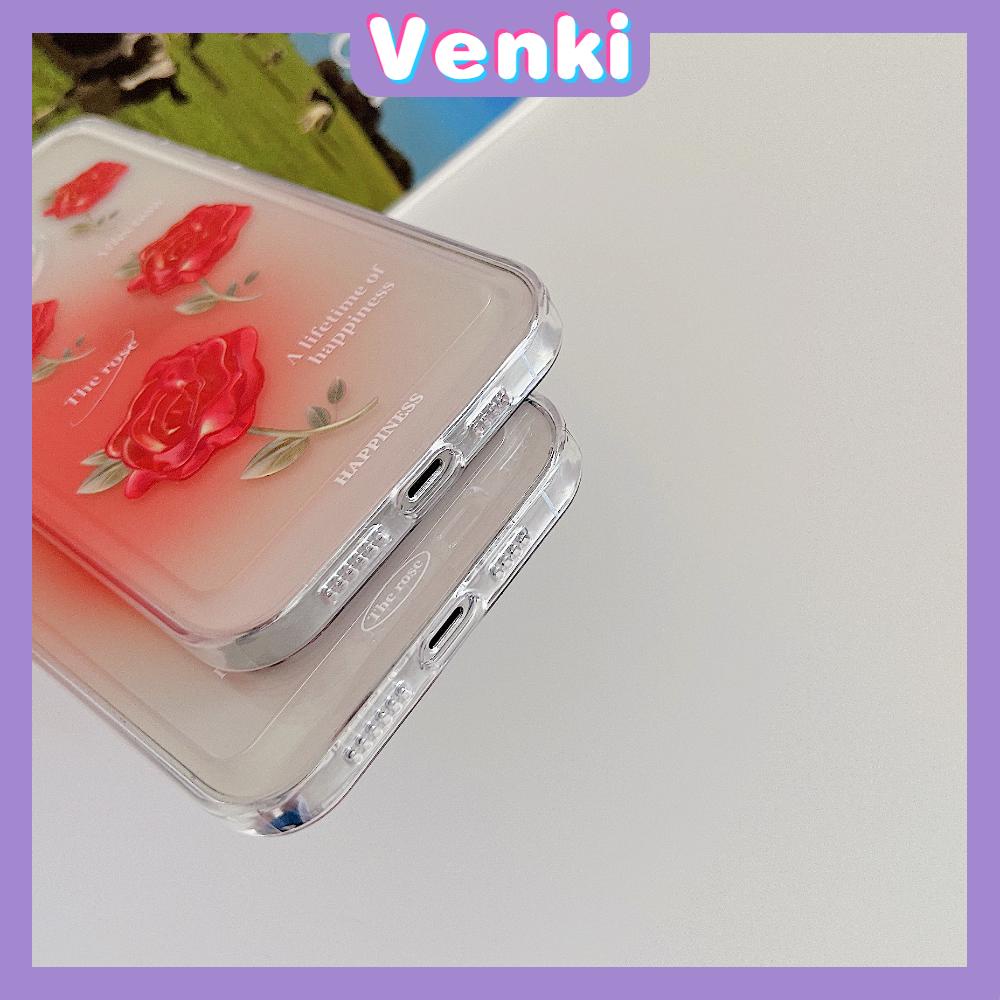 iPhone Case Luxury Silicone Soft Case Clear Case Shockproof Protection Camera Red Rose Flower Compatible For iPhone 11 iPhone 13 Pro Max iPhone 12 Pro Max iPhone 7Plus iPhone xr