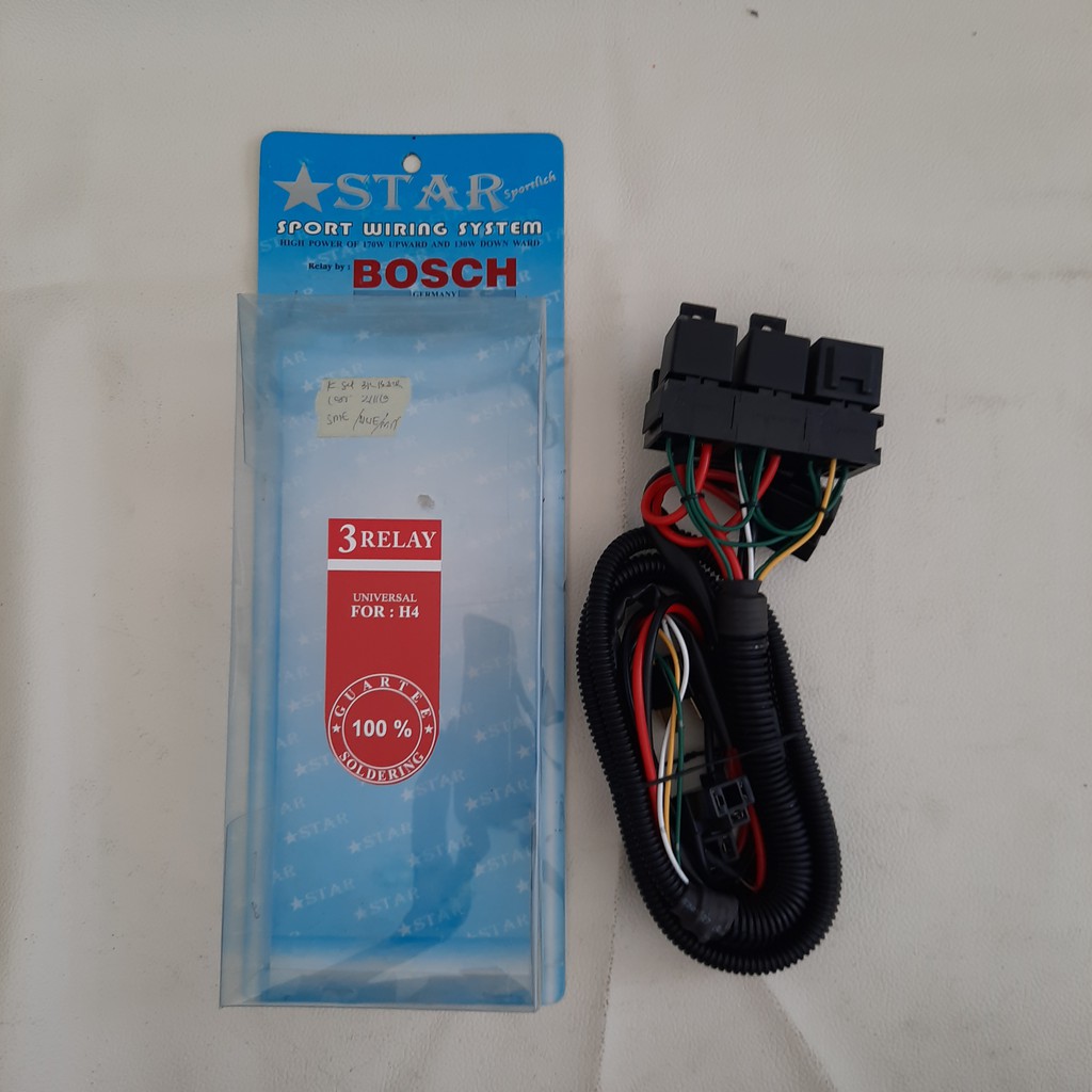 Kabel Set Bosch 3 Rellay (3R) Lampu Mobil / Kabel Set Lampu Mobil 3 Kabel 2 Lampu Murah Berkualitas