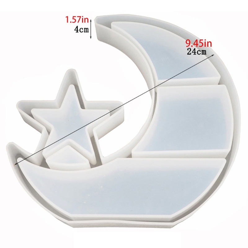 SIY  Large Crescent Moon Tray Resin Mold Moon Star Shelf Crystal Display Tray Jewelry Plate Resin Casting Molds Craft Tools