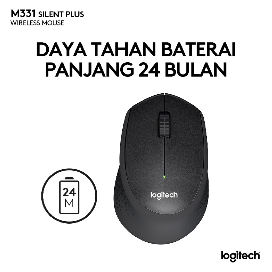 Logitech M331 Mouse Wireless Silent Click - Black