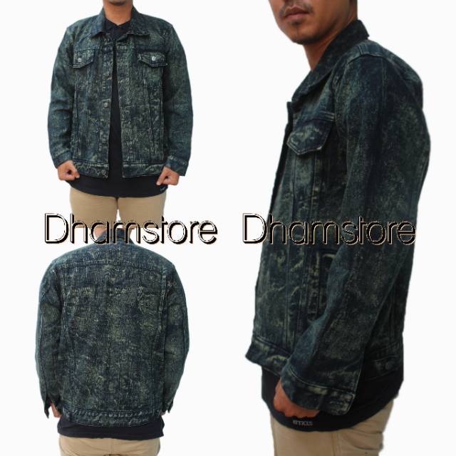 Jaket Jeans Sandwash Pria