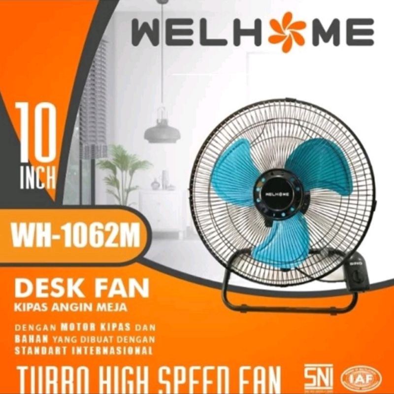 WELHOME Kipas Tornado 10 Inch WH 1062M / 1261M - Kipas Besi Desk Fan & Wall Fan Swing / WH 0851 8inc
