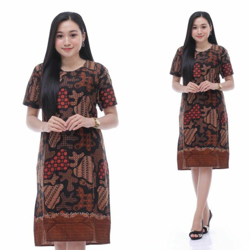 dress batik modern wanita flare murah grosir lace brukat jumbo YUMNA COUPLE