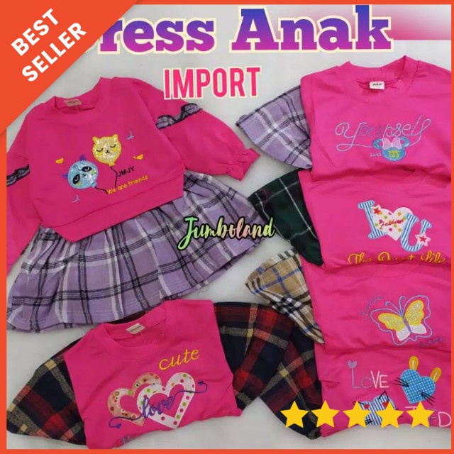 [0-4th] DRESS ANAK IMPORT PREMIUM TERMURAH TERLARIS / DRESS SWEATER ANAK IMPORT LENGAN PANJANG /Dress Anak Perempuan Import/ Gaun Tutu Pesta Lengan Panjang Korea Fashion Style Berkualitas Tinggi