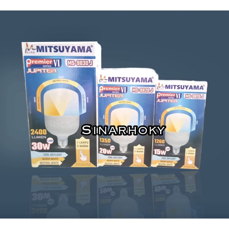 Bola Lampu Bohlam LED 1 Lampu 3 Warna putih kuning warmwhite 15w 20w 30w 15watt 20watt 30watt Mitsuy