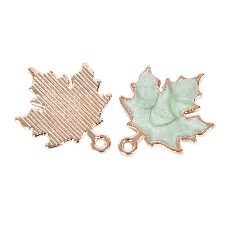 Hbid Glory 10Pcs / Set Liontin Daun Maple Bahan Alloy Handmade DIY Untuk Kerajinan Tangan Charms