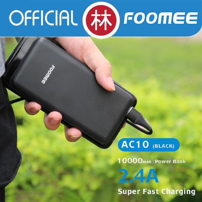 Foomee AC10 10000mAh Dual Output &amp; Input Fast Charging 2.4A Powerbank