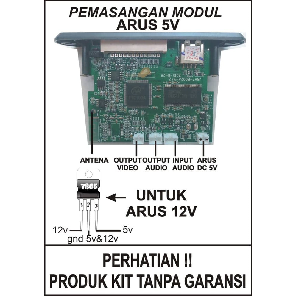 Modul Kit Digital Video Player MP3 MP4 MP5 FM USB TERMURAH
