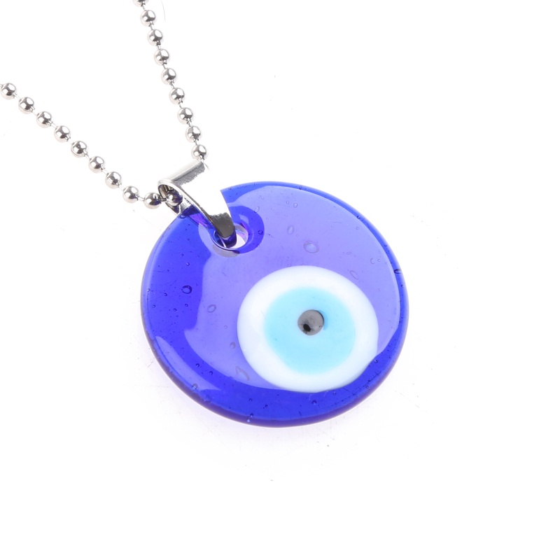 Siy Biru Turkish Alloy Rantai Perak Untuk Evil Eye Kalung Beruntung Untuk Perlindungan Neckl