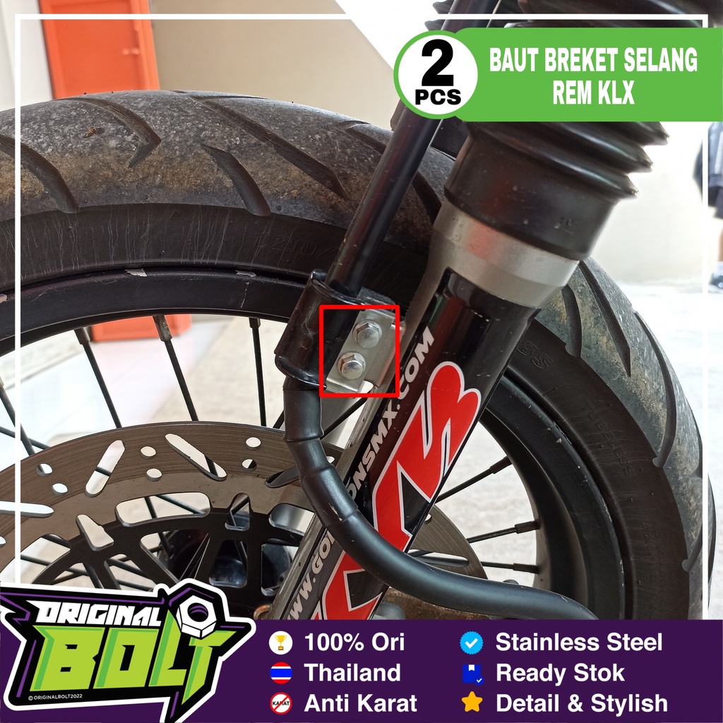 Baut Breket Selang Rem Depan KLX 150 Probolt Stainless Heng King Nut Thailand