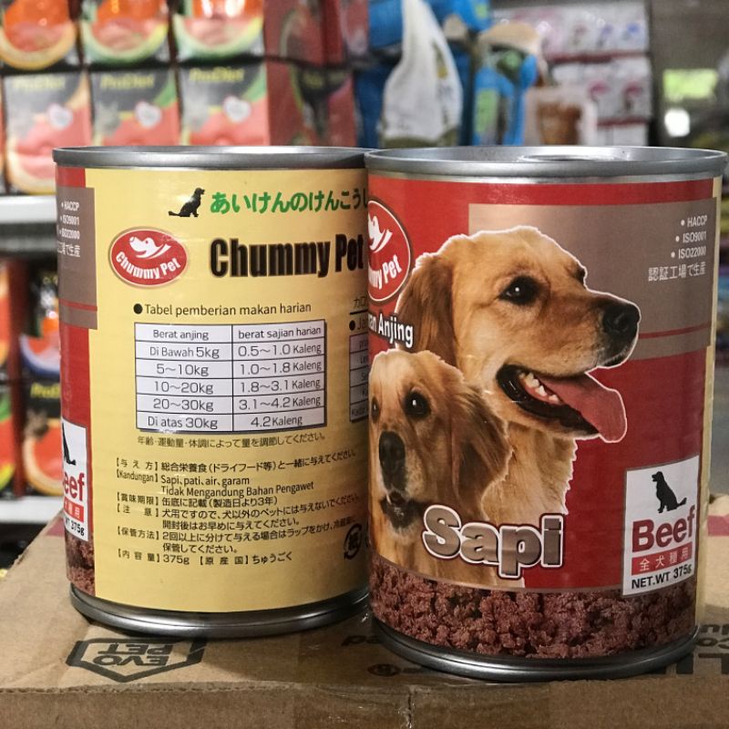 Chummy pet Kalengan 375 gr Makanan Basah Anjing - Beef / Sapi