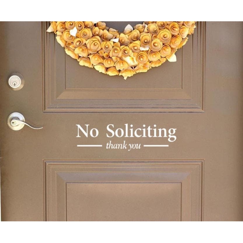 Wall Decal - Stiker Pintu &quot;NO SOLICITING&quot; 28x7.5cm