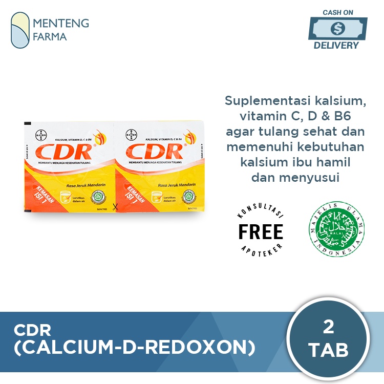 CDR (Calcium-D-Redoxon) 2 Tablet - Asupan Nutrisi Kalsium Untuk Tulang