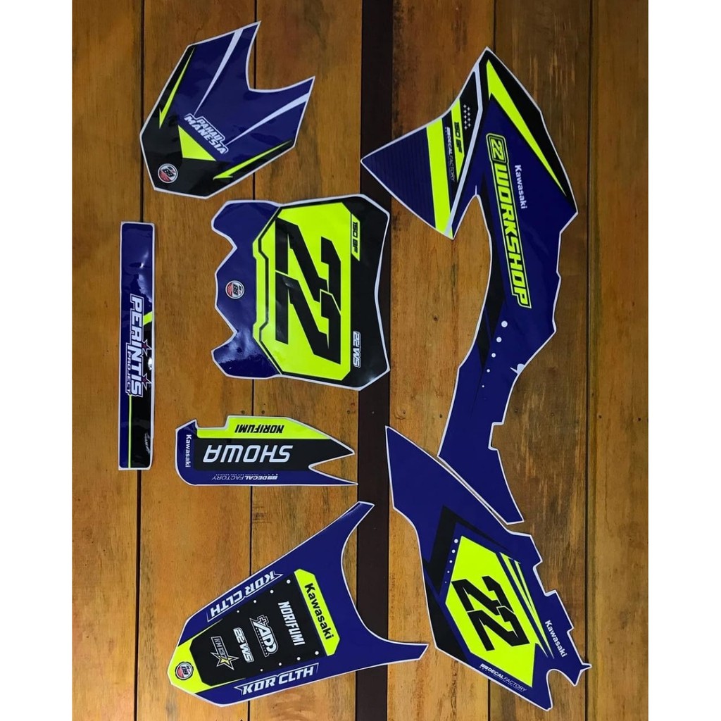 DECAL KLX  / DECAL CRF / SUPERMOTO / GORDON KOMBINASI WARNA KUNING STABILLO KODE KANAYA-06