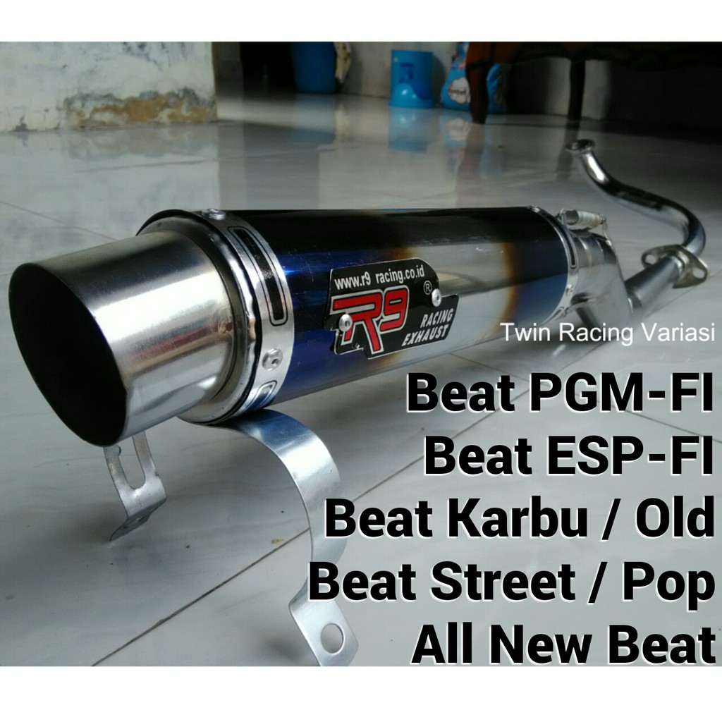 Knalpot Racing R9 Beat All Series ( Beat Karbu / Beat PGM-Fi / ESP-Fi / Beat Street / Beat Pop)