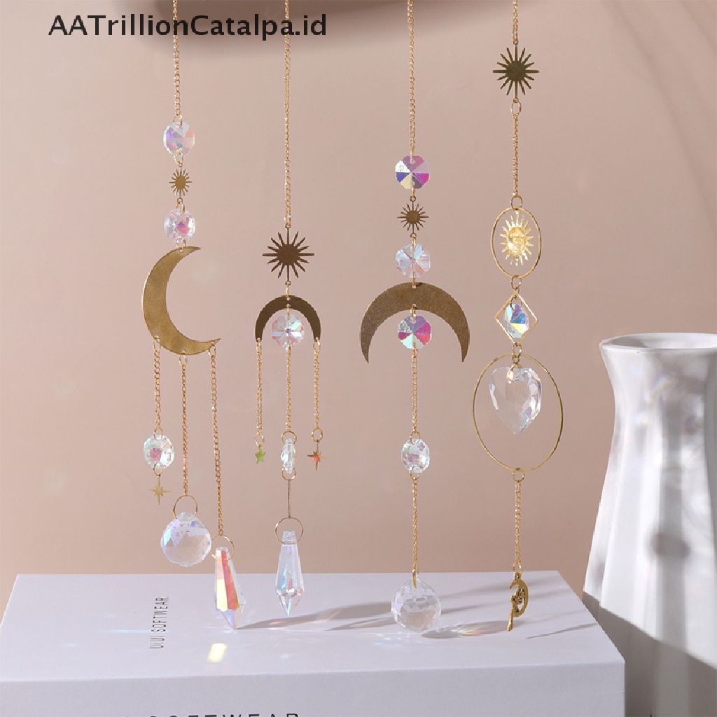 (AATrillionCatalpa) Alat Penangkap Cahaya Matahari Kristal Prisma Pelangi Diy