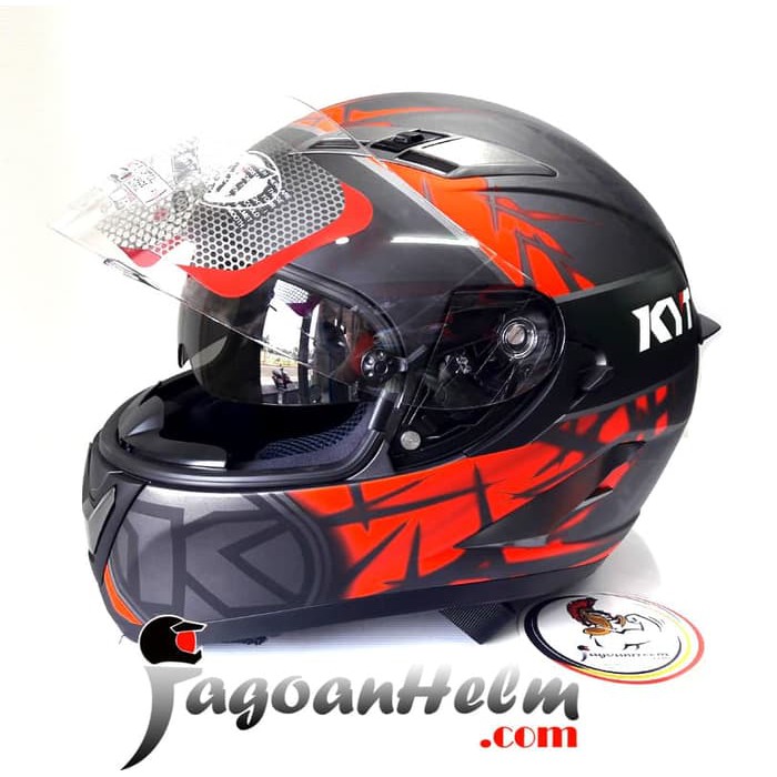 KYT HELM FALCON 2 SPIKE | BLACK RED DOFF | FULLFACE BUKAN VENDETTA