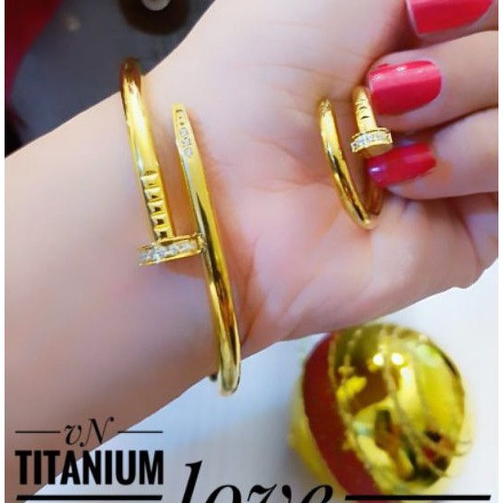 Titanium Set Gelang Cincin Perhiasan Wanita