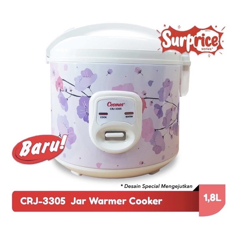 MAGIC COM RICE COOKER COSMOS CRJ3305 CRJ 3305 1,8L 1,8 LITER 3IN1 MODEL BARU