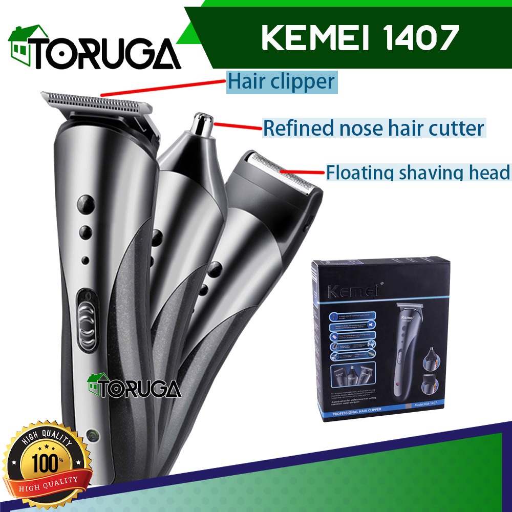 Alat Cukur Kemei 1407 Clipper 3 in1 Alat cukur potong rambut charger jenggot alis