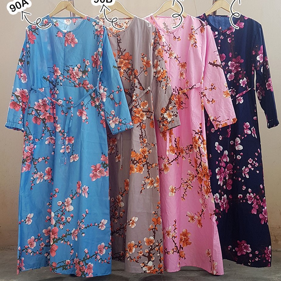 baju gamis Katun Jepang Motif Rasti, Bunga, Etnik, Retro, Polkadot, Vintage best seller