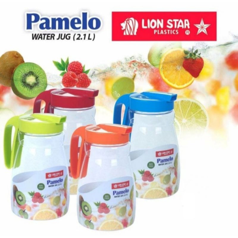 teko ceret plastik water jug 2.1 liter PAMELO DAN MONSA lionstar