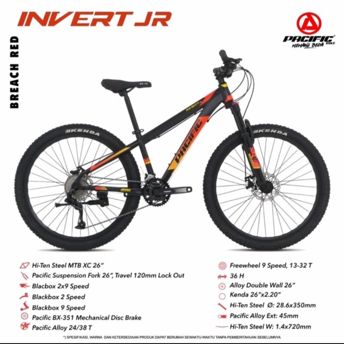 Sepeda Gunung MTB Pacific Invert JR 26 Inch