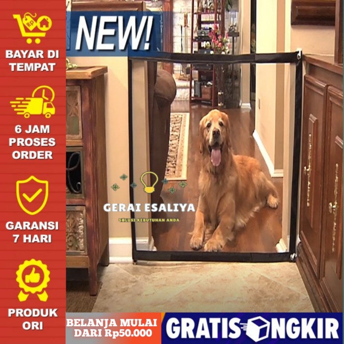 Magic Gate Pagar Penghalang Binatang/Pagar Hewan Anjing Kucing