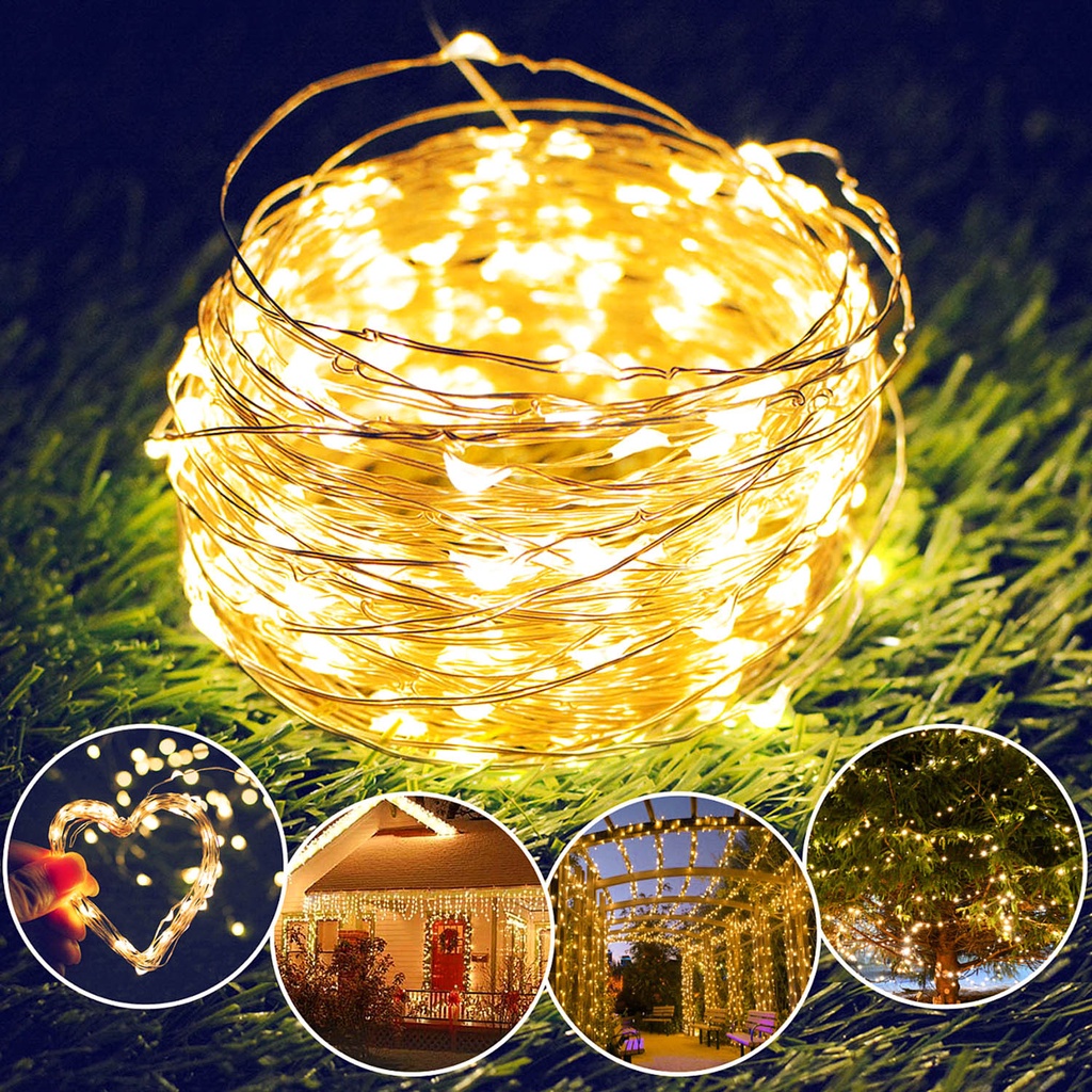 Lampu String LED Natal 3M 5M 10M 3AA Baterai Dioperasikan Garland Outdoor Indoor Rumah Dekorasi Nata