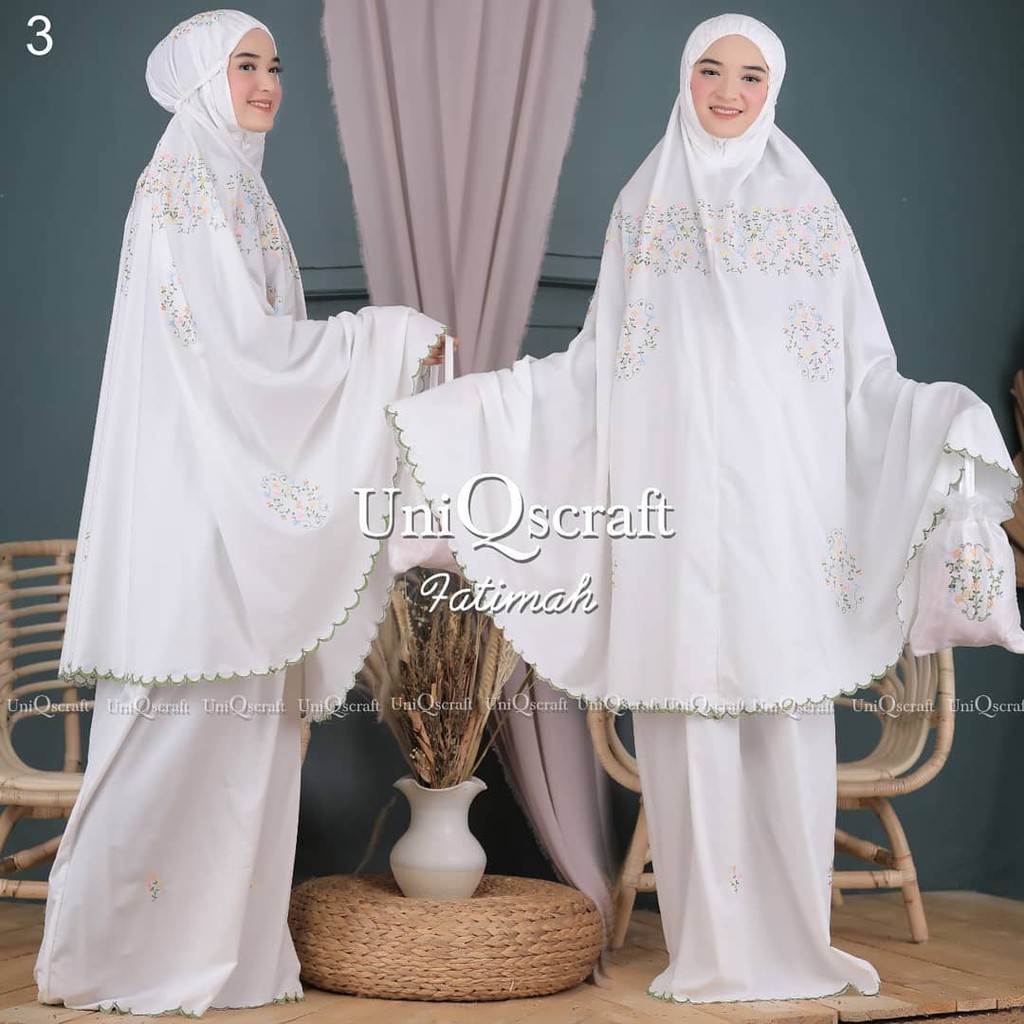 Mukena Bordir Sakura Premium/Harga Grosir/Best Seller/Bisa Bayar Di Tempat