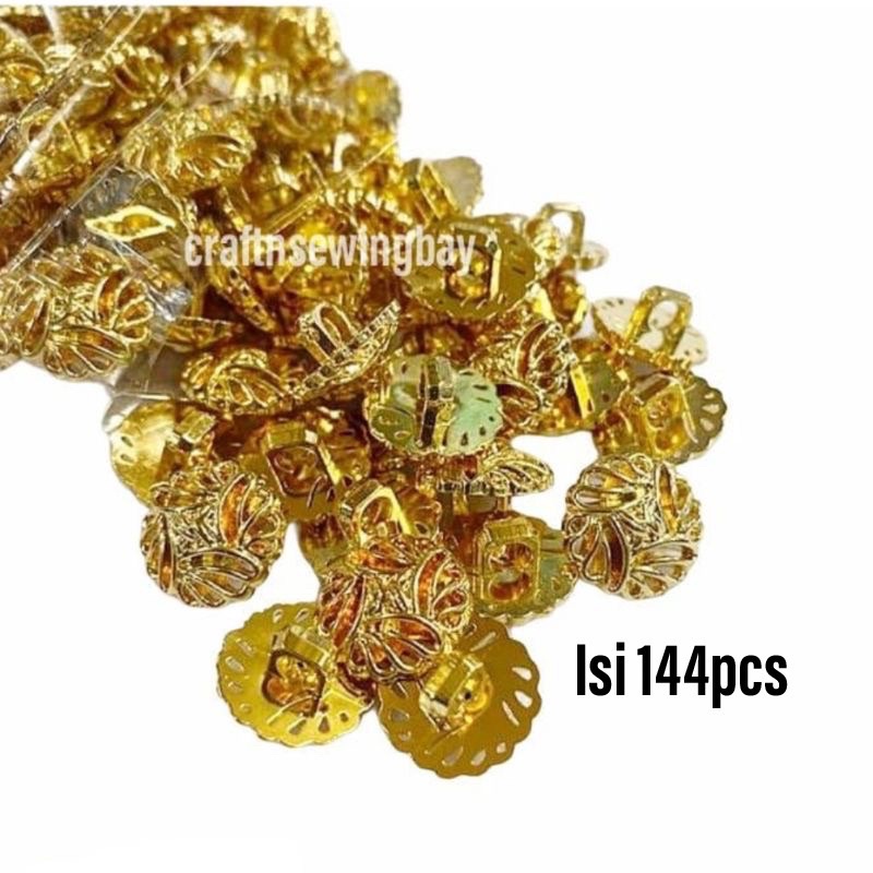 Kancing Kemeja/ Kancing Baju/ Kancing Emas Bunga Rongga Gold 041