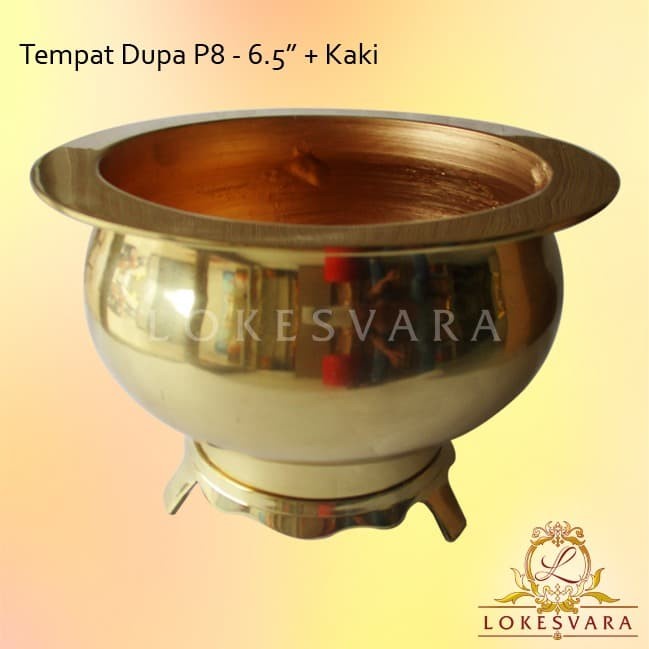 Dupa - Tempat Bakar Dupa / Hiolo / Bokor Kuningan P8 + Kaki