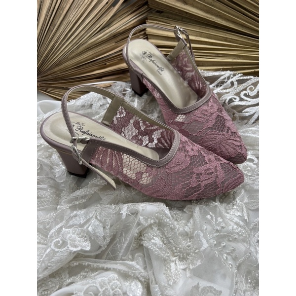 sepatu clarisa sepatu wanita sepatu wedding wrna mauve tinggi 7cm tahu